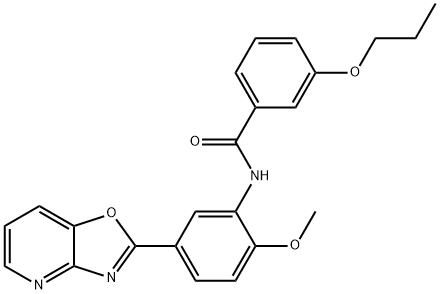 N-(2-methoxy-5-[1,3]oxazolo[4,5-b]pyridin-2-ylphenyl)-3-propoxybenzamide,885001-01-4,结构式