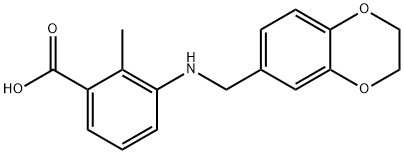 3-[(2,3-dihydro-1,4-benzodioxin-6-ylmethyl)amino]-2-methylbenzoic acid Struktur