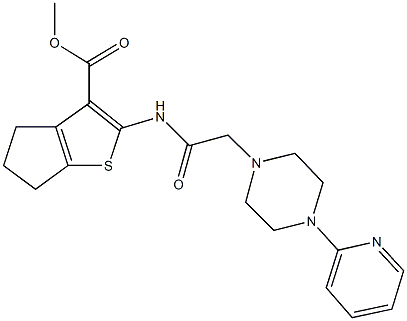 methyl 2-({[4-(2-pyridinyl)-1-piperazinyl]acetyl}amino)-5,6-dihydro-4H-cyclopenta[b]thiophene-3-carboxylate,885444-24-6,结构式