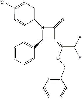 3-[1-(benzyloxy)-2,2-difluorovinyl]-1-(4-chlorophenyl)-4-phenyl-2-azetidinone Struktur