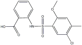 886120-09-8 2-{[(5-chloro-2-methoxy-4-methylphenyl)sulfonyl]amino}benzoic acid