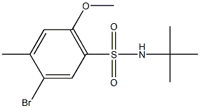 5-bromo-N-(tert-butyl)-2-methoxy-4-methylbenzenesulfonamide 化学構造式