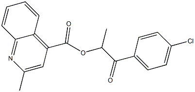 2-(4-chlorophenyl)-1-methyl-2-oxoethyl 2-methyl-4-quinolinecarboxylate Struktur