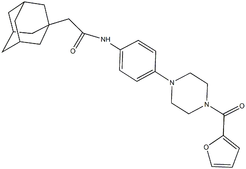 2-(1-adamantyl)-N-{4-[4-(2-furoyl)-1-piperazinyl]phenyl}acetamide Struktur