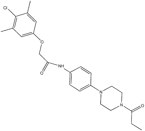 2-(4-chloro-3,5-dimethylphenoxy)-N-[4-(4-propionyl-1-piperazinyl)phenyl]acetamide|