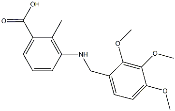 2-methyl-3-[(2,3,4-trimethoxybenzyl)amino]benzoic acid 化学構造式