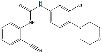 N-[3-chloro-4-(4-morpholinyl)phenyl]-N'-(2-cyanophenyl)urea Struktur