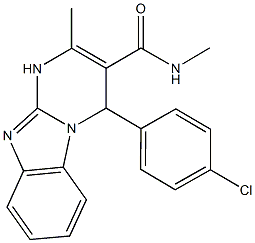 4-(4-chlorophenyl)-N,2-dimethyl-1,4-dihydropyrimido[1,2-a]benzimidazole-3-carboxamide,886685-78-5,结构式