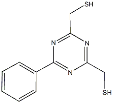 [4-phenyl-6-(sulfanylmethyl)-1,3,5-triazin-2-yl]methyl hydrosulfide Struktur