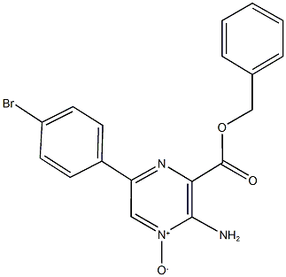 benzyl 3-amino-6-(4-bromophenyl)pyrazine-2-carboxylate 4-oxide 化学構造式