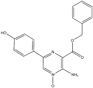 benzyl 3-amino-6-(4-hydroxyphenyl)pyrazine-2-carboxylate 4-oxide Struktur