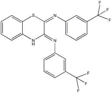 3-(trifluoromethyl)-N-(2-{[3-(trifluoromethyl)phenyl]imino}-2H-1,4-benzothiazin-3(4H)-ylidene)aniline 化学構造式