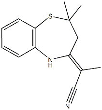 2-(2,2-dimethyl-2,3-dihydro-1,5-benzothiazepin-4(5H)-ylidene)propanenitrile Structure