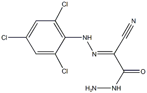 2-cyano-2-[(2,4,6-trichlorophenyl)hydrazono]acetohydrazide Structure