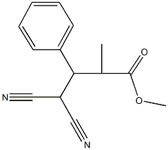 methyl 4,4-dicyano-2-methyl-3-phenylbutanoate Struktur