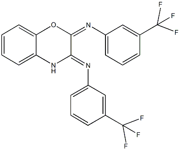 N-[3-(trifluoromethyl)phenyl]-N-(2-{[3-(trifluoromethyl)phenyl]imino}-2H-1,4-benzoxazin-3(4H)-ylidene)amine,887580-78-1,结构式