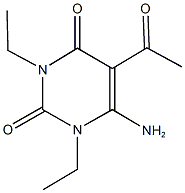 5-acetyl-6-amino-1,3-diethylpyrimidine-2,4(1H,3H)-dione Struktur