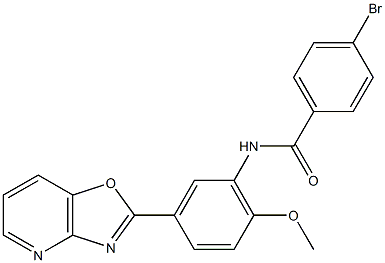 4-bromo-N-(2-methoxy-5-[1,3]oxazolo[4,5-b]pyridin-2-ylphenyl)benzamide Struktur