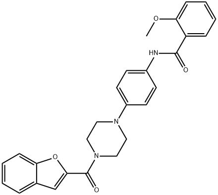 N-{4-[4-(1-benzofuran-2-ylcarbonyl)-1-piperazinyl]phenyl}-2-methoxybenzamide Struktur