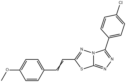 4-{2-[3-(4-chlorophenyl)[1,2,4]triazolo[3,4-b][1,3,4]thiadiazol-6-yl]vinyl}phenyl methyl ether 化学構造式