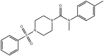 N-methyl-N-(4-methylphenyl)-4-(phenylsulfonyl)-1-piperazinecarboxamide,889808-79-1,结构式