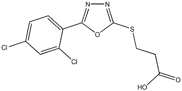 3-{[5-(2,4-dichlorophenyl)-1,3,4-oxadiazol-2-yl]sulfanyl}propanoic acid Struktur