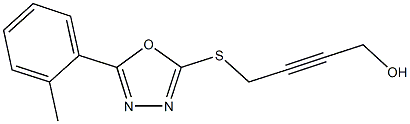 4-{[5-(2-methylphenyl)-1,3,4-oxadiazol-2-yl]sulfanyl}-2-butyn-1-ol Structure