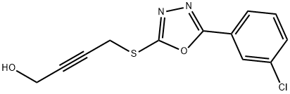 4-{[5-(3-chlorophenyl)-1,3,4-oxadiazol-2-yl]sulfanyl}-2-butyn-1-ol,889946-48-9,结构式