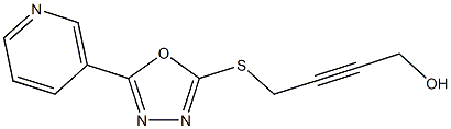 4-{[5-(3-pyridinyl)-1,3,4-oxadiazol-2-yl]sulfanyl}-2-butyn-1-ol 化学構造式