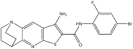 5-amino-N-(4-bromo-2-fluorophenyl)-7-thia-1,9-diazatetracyclo[9.2.2.0~2,10~.0~4,8~]pentadeca-2(10),3,5,8-tetraene-6-carboxamide,889947-47-1,结构式