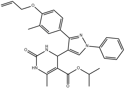 isopropyl 4-{3-[4-(allyloxy)-3-methylphenyl]-1-phenyl-1H-pyrazol-4-yl}-6-methyl-2-oxo-1,2,3,4-tetrahydropyrimidine-5-carboxylate Structure