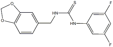 N-(1,3-benzodioxol-5-ylmethyl)-N'-(3,5-difluorophenyl)thiourea,890173-17-8,结构式