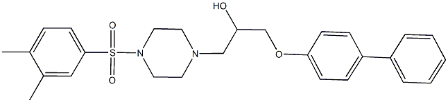 1-([1,1'-biphenyl]-4-yloxy)-3-{4-[(3,4-dimethylphenyl)sulfonyl]-1-piperazinyl}-2-propanol|