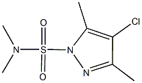 4-chloro-N,N,3,5-tetramethyl-1H-pyrazole-1-sulfonamide 化学構造式