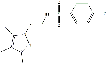 4-chloro-N-[2-(3,4,5-trimethyl-1H-pyrazol-1-yl)ethyl]benzenesulfonamide Structure