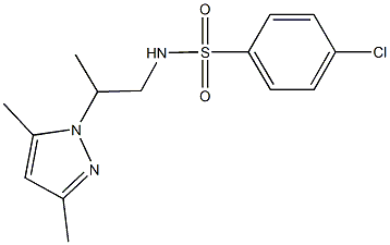 4-chloro-N-[2-(3,5-dimethyl-1H-pyrazol-1-yl)propyl]benzenesulfonamide,890598-35-3,结构式