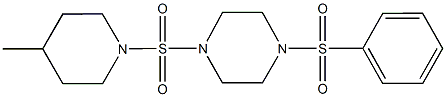 1-[(4-methyl-1-piperidinyl)sulfonyl]-4-(phenylsulfonyl)piperazine Struktur