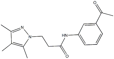 N-(3-acetylphenyl)-3-(3,4,5-trimethyl-1H-pyrazol-1-yl)propanamide Structure