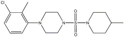 1-(3-chloro-2-methylphenyl)-4-[(4-methyl-1-piperidinyl)sulfonyl]piperazine Structure