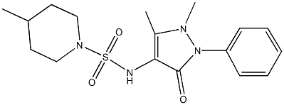 N-(1,5-dimethyl-3-oxo-2-phenyl-2,3-dihydro-1H-pyrazol-4-yl)-4-methyl-1-piperidinesulfonamide 结构式