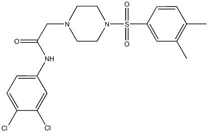 N-(3,4-dichlorophenyl)-2-{4-[(3,4-dimethylphenyl)sulfonyl]-1-piperazinyl}acetamide Struktur