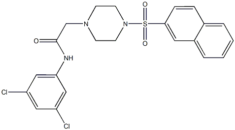 N-(3,5-dichlorophenyl)-2-[4-(2-naphthylsulfonyl)-1-piperazinyl]acetamide Struktur