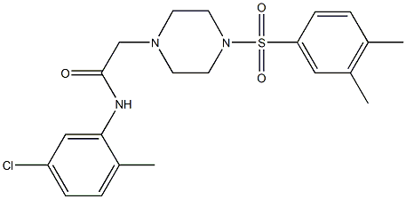 N-(5-chloro-2-methylphenyl)-2-{4-[(3,4-dimethylphenyl)sulfonyl]-1-piperazinyl}acetamide Structure