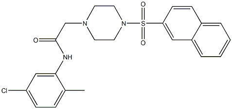 N-(5-chloro-2-methylphenyl)-2-[4-(2-naphthylsulfonyl)-1-piperazinyl]acetamide Structure