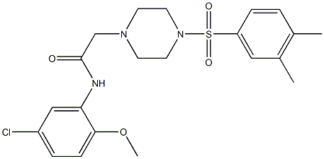 N-(5-chloro-2-methoxyphenyl)-2-{4-[(3,4-dimethylphenyl)sulfonyl]-1-piperazinyl}acetamide Structure