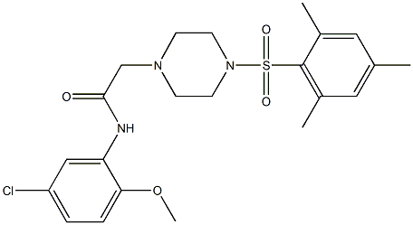 N-(5-chloro-2-methoxyphenyl)-2-[4-(mesitylsulfonyl)-1-piperazinyl]acetamide Structure