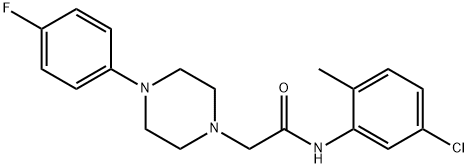 N-(5-chloro-2-methylphenyl)-2-[4-(4-fluorophenyl)-1-piperazinyl]acetamide 结构式