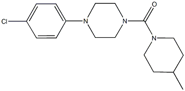 1-(4-chlorophenyl)-4-[(4-methyl-1-piperidinyl)carbonyl]piperazine Structure