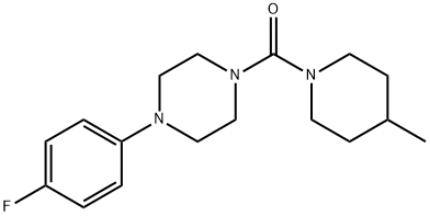 1-(4-fluorophenyl)-4-[(4-methyl-1-piperidinyl)carbonyl]piperazine Struktur