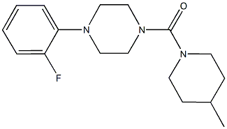 1-(2-fluorophenyl)-4-[(4-methyl-1-piperidinyl)carbonyl]piperazine Struktur